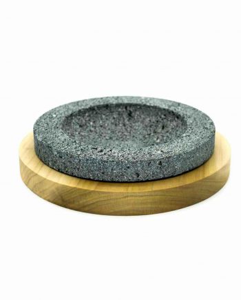 Molcajete grande en base redonda Madera de pino