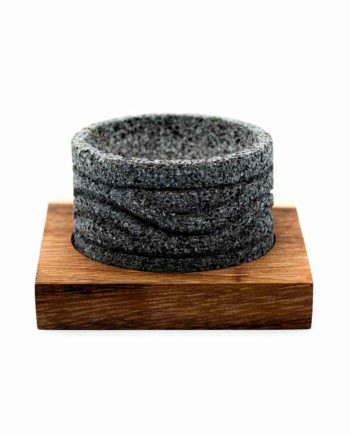 Mortero con textura en base cuadrada Madera de parota