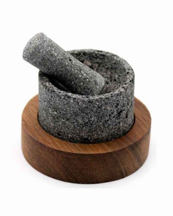 Mortero mini liso en base redonda Madera de parota